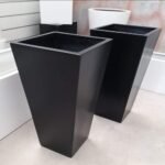 Pot de Fleurs Trapezoïdal Noir 80 cm