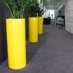 Pot hauteur 1 mitre Cylindrique Jaune Moderne